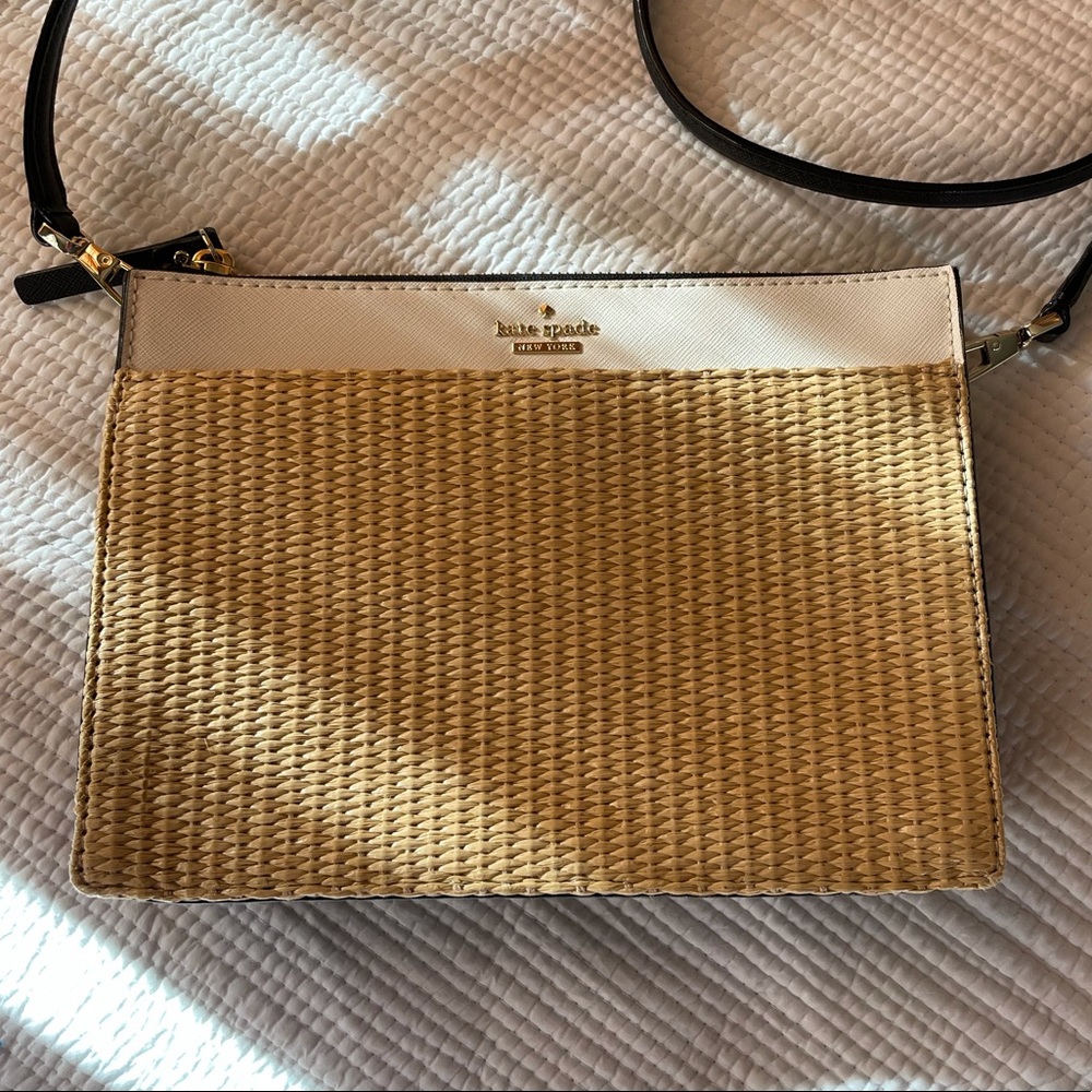 Kate Spade New York purse with rattan weaving